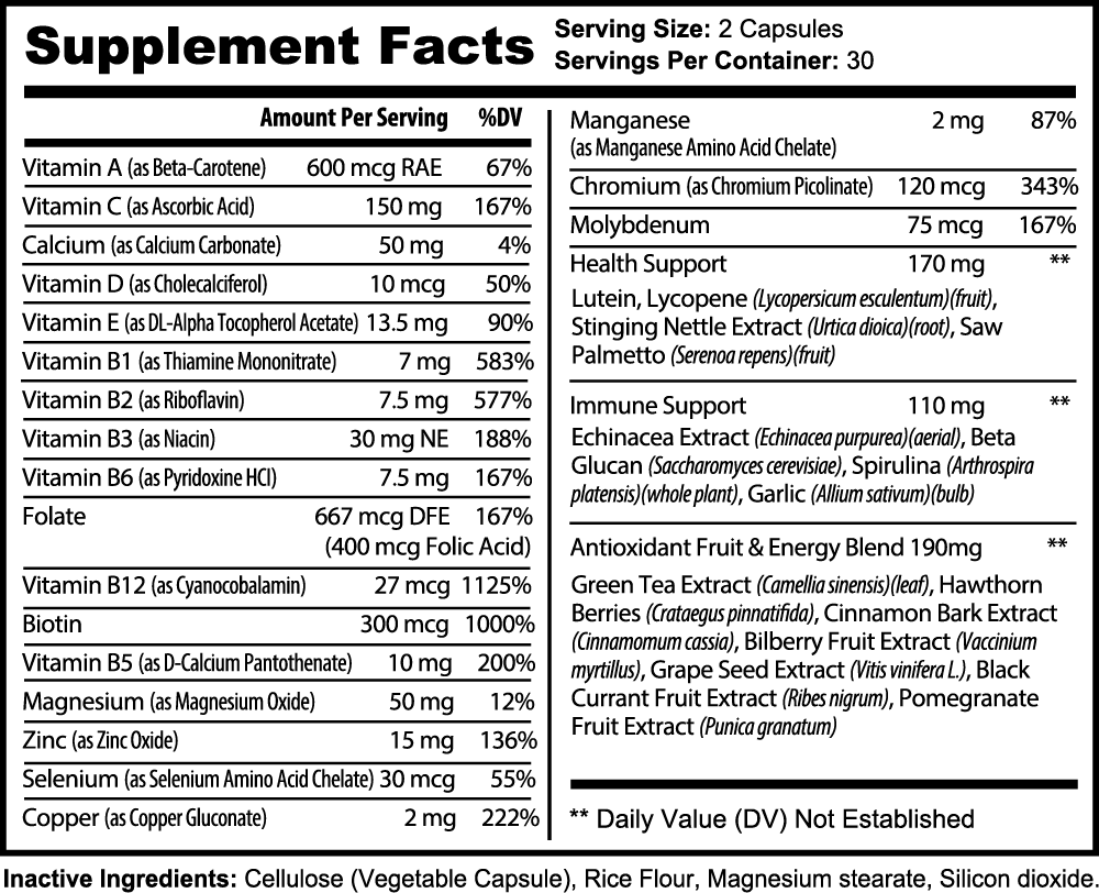 Vitalité Chak Jou. Miltivitamin Konplè. Oswa Li Gratis.